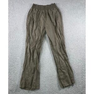 Magaschoni Wide Leg Linen Pants Women Large Pull On Elastic Waist Boho Travel